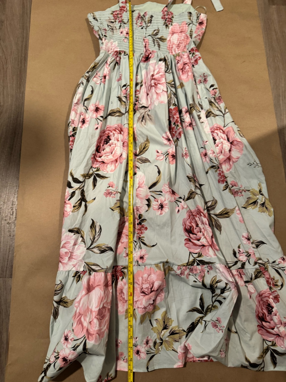 Joie Light Blue Maxi Skirt with Pink Floral Print